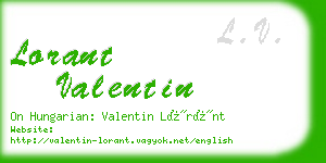 lorant valentin business card